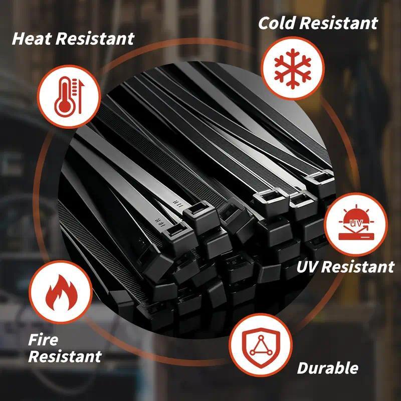 400-Piece nylon universal cable tie buckle self-locking nylon zipper tie bracket new product -