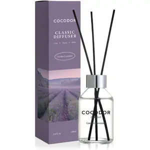 COCODOR Classic Reed Diffuser/Garden Lavender/3.4oz(100ml)/1 Pack/Fragrance Scent Essential Oil Stick Diffuser Set for Bedroom Bathroom Home Décor