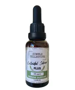 Humble Collective Colloidal Silver Plus Tincture + Oregano and Olive Leaf vitamin immune support pure ingredient