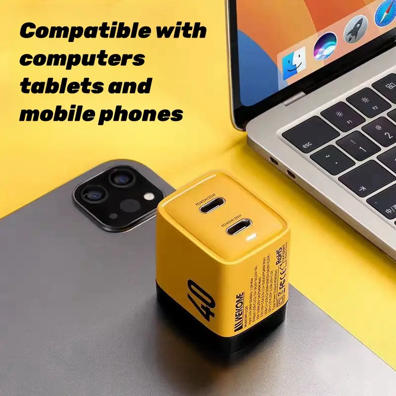 Gallium nitride GaN 40W charger, which can also be called a travel adapter or a travel charger, fast charging and is suitable for Apple phones