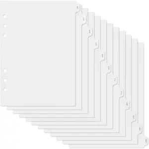 A5 Plastic Binder Dividers with Monthly Tabs 6 Holes Durable Card Dividers for Journals, Binders, Notebooks, Planners, 5.7x8.3 inch(Clear Frosted)