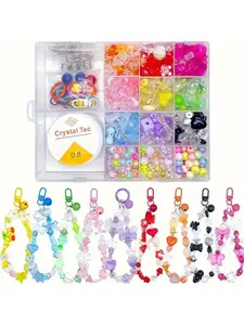 750pcs Acrylic Colorful Beads, DIY Bracelets, Jewelry Making, Keychain Charms, Craft Accessories, Fashion Gifts, Multicolor Beads Set, Acrylic Beads Mix