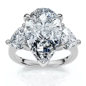 5 1/2Ct Pear & Heart Certified Diamond Engagement Ring Lab Grown