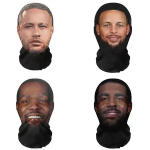 Printed Full Face Mesh Mask – Stretchy Hip Hop Cosplay Headwear