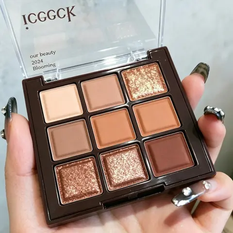 9-color Multifunctional Eyeshadow Palette, Beauty Eyeshadows, Matte & Glitter, Long-lasting Waterproof, for Beginner