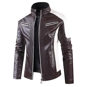 2025 New Vintage Men's PU Leather Jacket - In Stock Stand-Up Collar Fashionable Fit