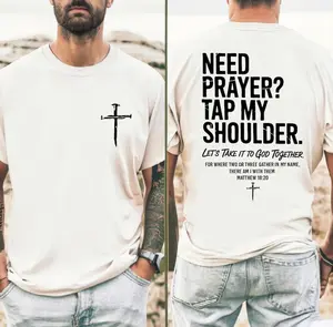 Need Prayer Tap My Shoulder Shirt, Christian Bible Verse Tee, Faith Based Shirt, Church Outfit, Religious Gift for Men Women