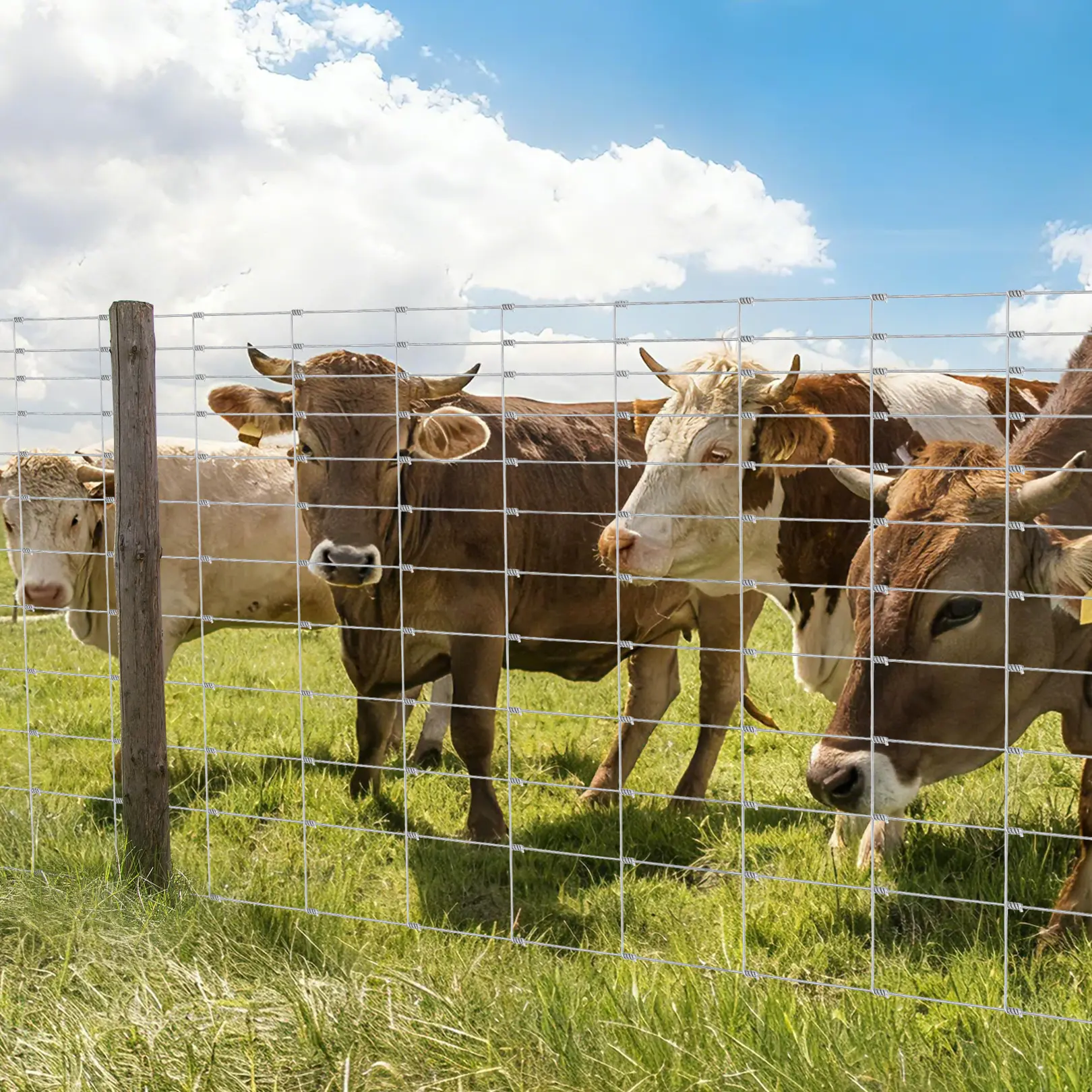 Garvee Livestock Fence, 6Ft x 328Ft Galvanized Wire Fencing, Cattle Farm Fence, Deer Fences, Heavy Zinc Goat Fences for Goat Deer Yard Livestock Protection