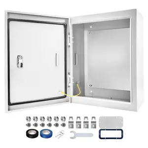 Outdoor Electrical Box 20 x 16 x 6''D NEMA 4X Enclosure Steel Box,  &  Outdoor/Indoor Lockable Electrical Junction Box, with Mounting Plate