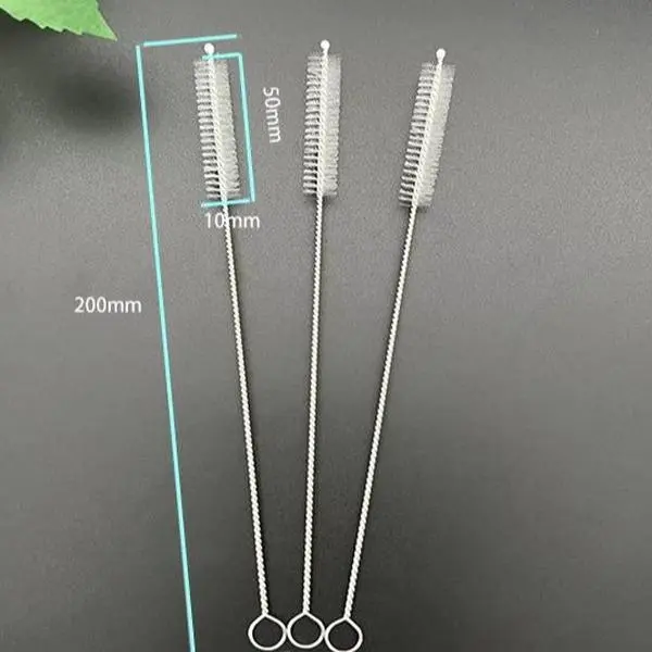 10 Pieces 20cm Long Straw Brush Cup Brush Baby Water Cup Brush Straw Cleaning Brush 304 Stainless Steel Twist Brush Test Tube Brush Household Items Home
