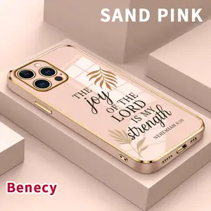 Luxury Electroplated Phone Case for iPhone 15 Pro Max 16 14 Plus 13 12 11 X XS Max XR Lord's Joy Strength Pattern Soft TPU Silicone Ultra Slim cellphone Cover