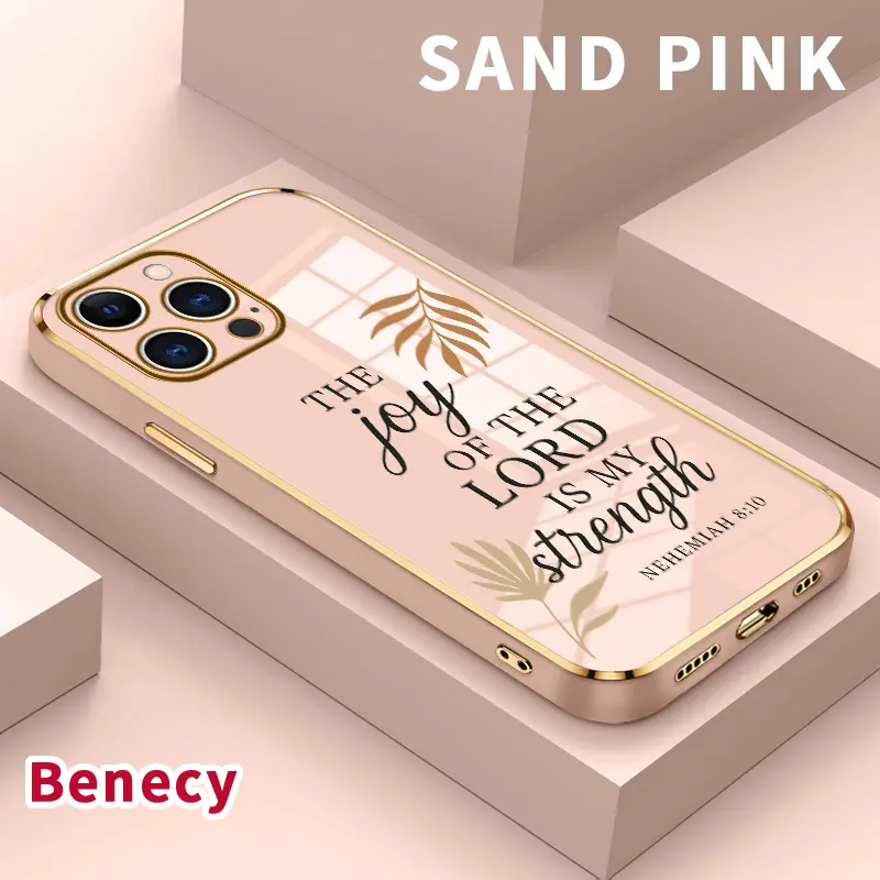 Luxury Electroplated Phone Case for iPhone 15 Pro Max 16 14 Plus 13 12 11 X XS Max XR Lord's Joy Strength Pattern Soft TPU Silicone Ultra Slim cellphone Cover