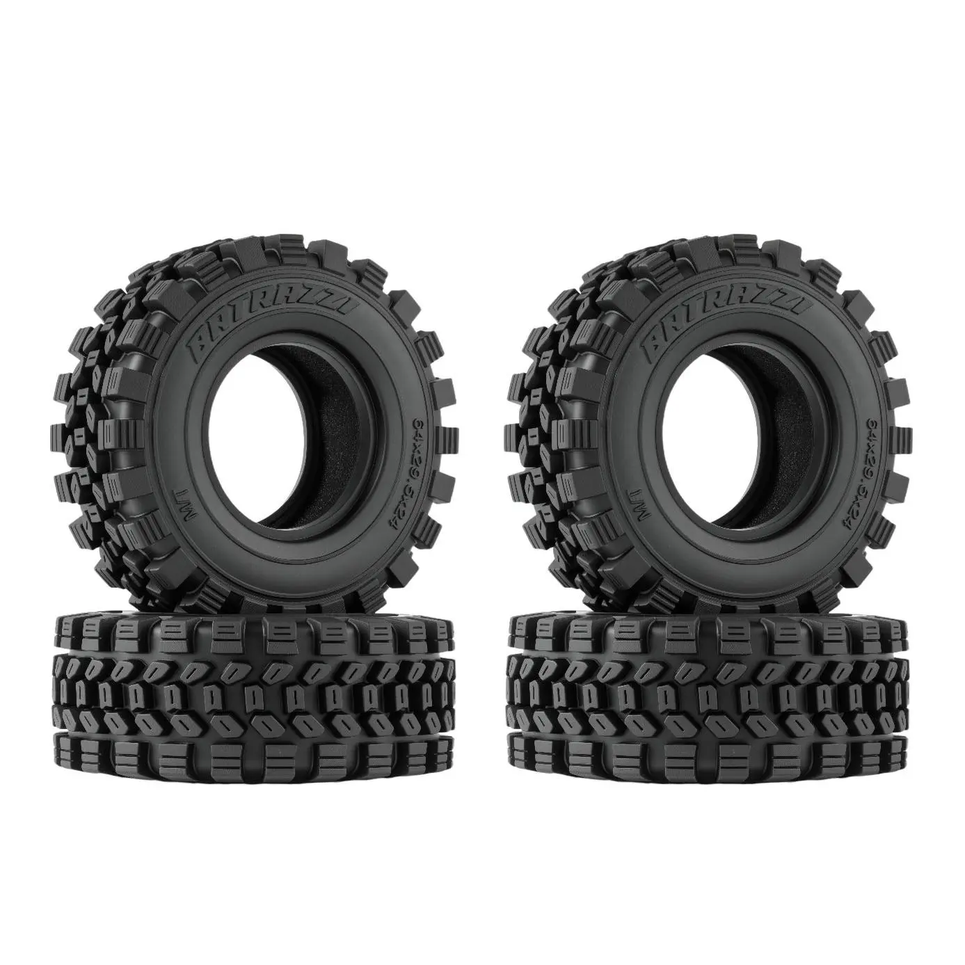 BATRAZZI Outrider ZR Rugged 1.2" Off-Road M/T Tires - 4-Piece Replacement Accessories for Remote Control Hobby Electric Toy Vehicles