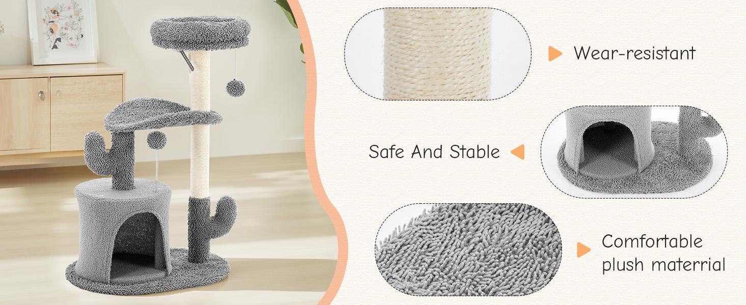 33 Inch-Cat Climbing Shelf,  Indoor Playhouse, Post Cascading Cat Climbing Shelf,Cozy Nest, Durable, Space-Saving Design, Gift for Pet Owners