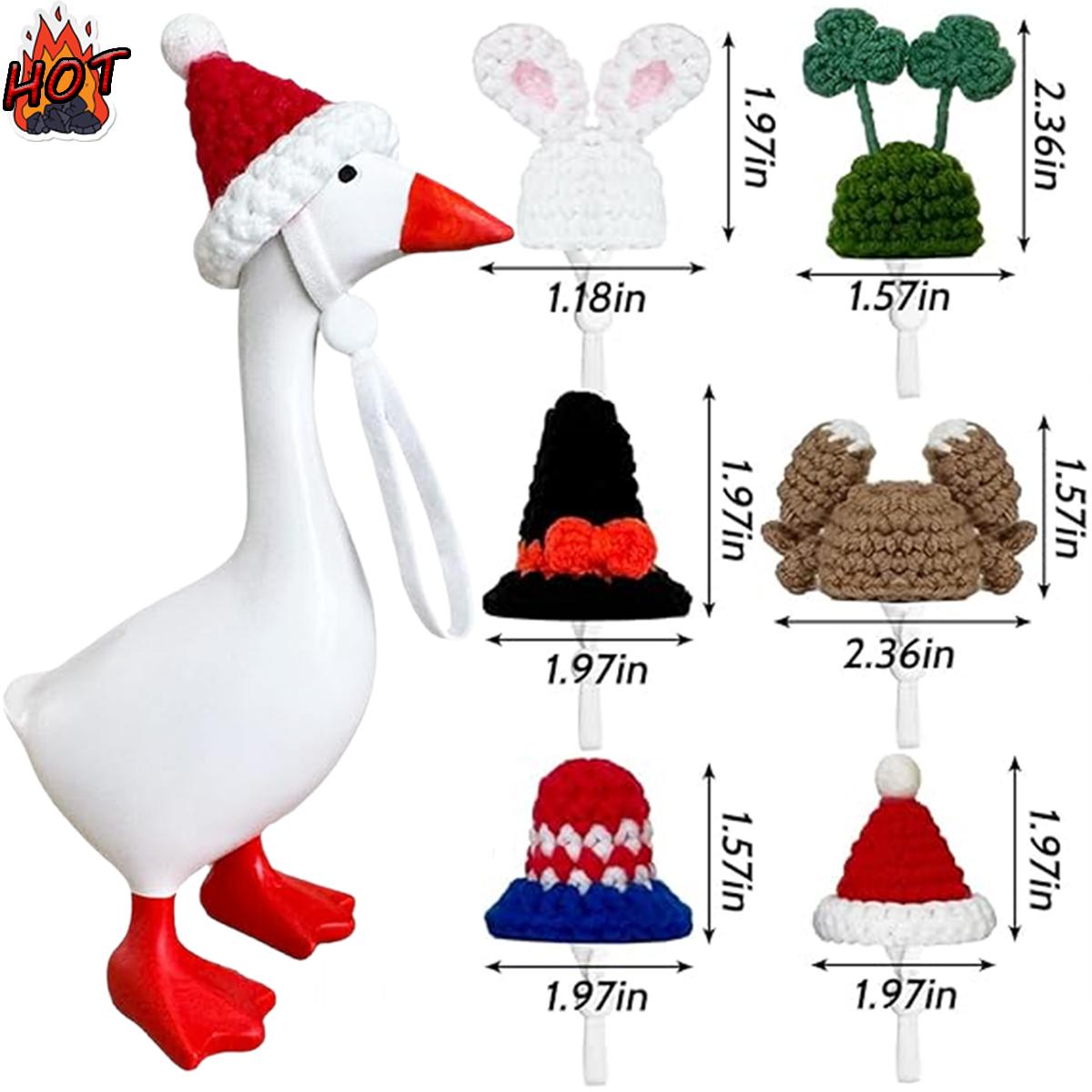 6 Pcs Holiday Desk Goose Outfits 7 Inch Goose Outfits All Seasons Hand Crocheted Mini Goose Clothes for Magnetic Goose Key Holder Cute Desktop Goose Home Decor Perfect Housewarming Gift