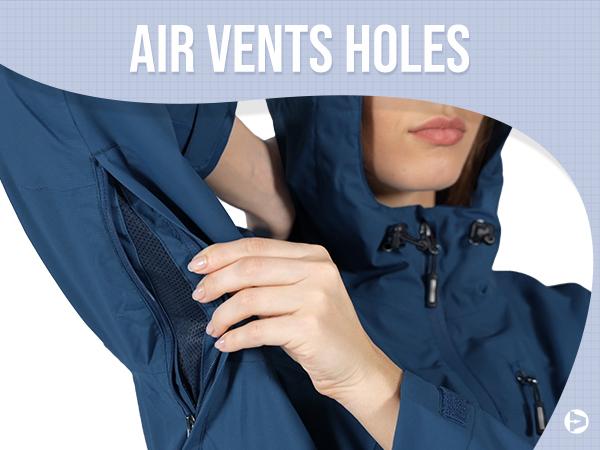 Outdoor Ventures Women's Packable Casual Polyester Long Sleeve Sporty Chic Waterproof Hooded Rain Jacket for Female Cycling