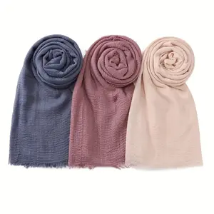3-Pack Elastic Solid Color Polyester Headscarf, Woven Texture, Warm and Decorative, Random Hole Position, No Feathers, Suitable for Weekend Leisure Use