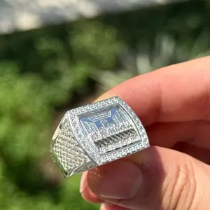 925 Sterling Silver Rectangle Last Supper Ring- Diamond Cut
