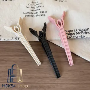 6PCS No-slip Alligator Hair Clips, Matte Non-slip Duck Bill Clips for Women, Salon Sectioning Clips for Styling, Cutting, Coloring - Neutral Pink/Black/Beige