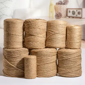 50m Natural Jute Rope, Loose Jute Cord, Hand Woven Rope for Handmade Crafts, Gardening, Gift Wrapping, Packaging Materials, Home Decor, Cat Scratching Post, Staircase Decoration