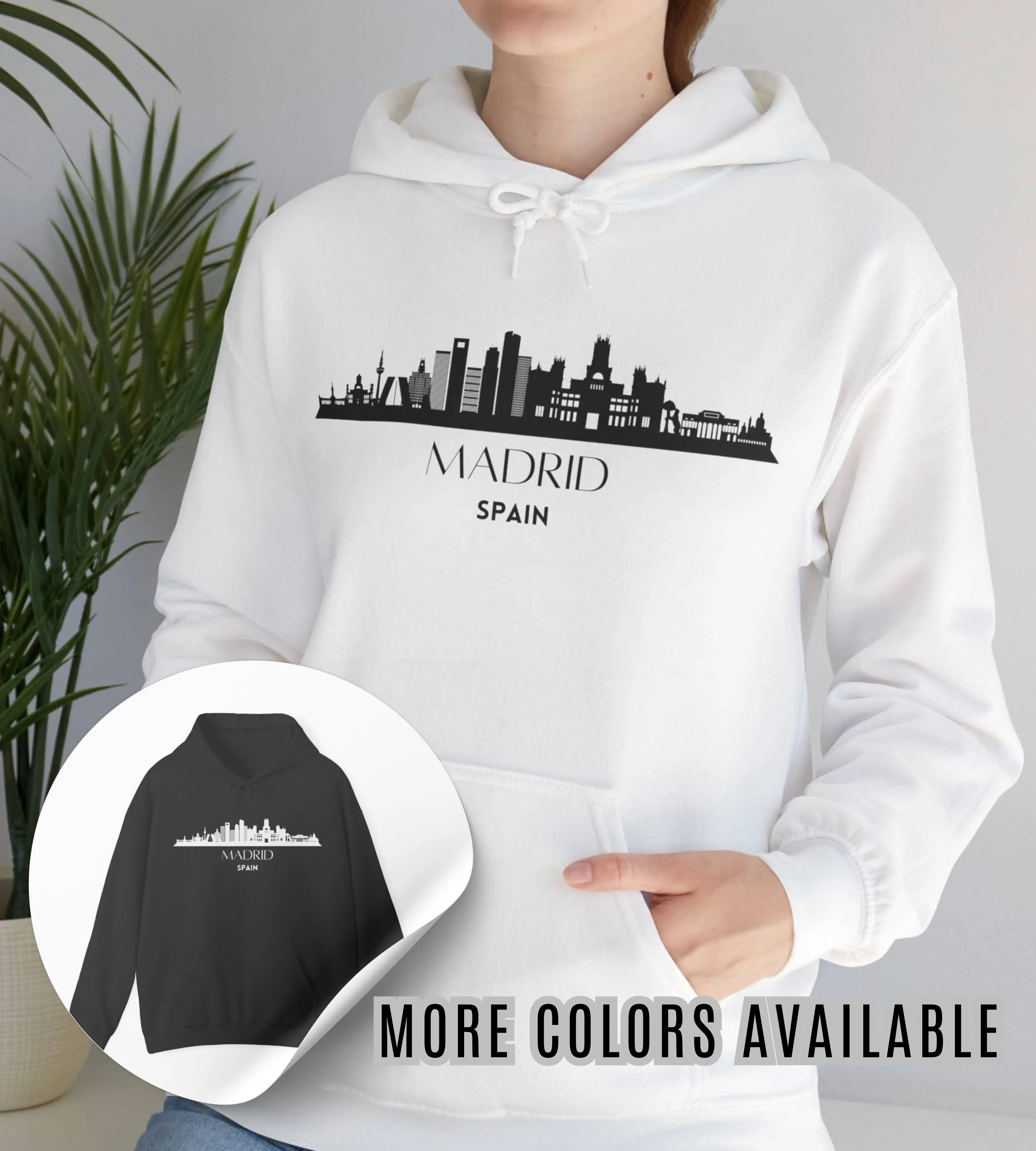Madrid Hoodie Sweatshirt - Spain - Eurotrip - Coliseum - Europe - Unisex - pullover - sweater - Women - Matching couples - City Skyline - Gift - Tourist