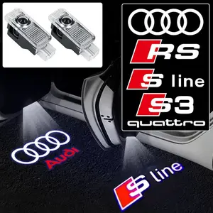 Led Car Door Logo Welcome Lights Projector Lamps For Audi SLINE RS A3 8L A4 B5 B6 B8 B9 A6 C8 A5 A8 Q3 Q5 Q7 S3 S6 S4 S5 S7 S8 S