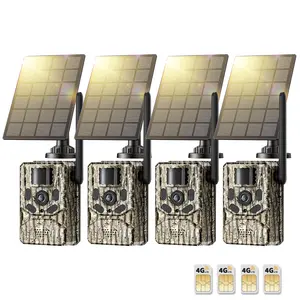 4G LTE Solar Trail Camera – 2K Live Video, Solar-Powered Outdoor Game Camera, Live View Remote APP Control,  Motion-Activated Color Night Vision, Waterproof, SIM Card Included (Data refill is required for Unlimited 4G data usage) Survival Tools