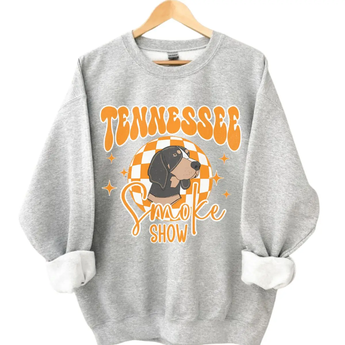 Tennessee Vols TN Smoke Show Tshirt Distressed Game Day Shirt Cute Orange and White Tennessee Football Checkerboard Retro Vintage TN Shirt