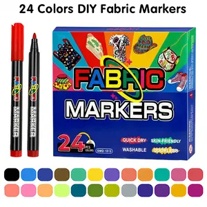 Fabric Markers Permanent For Clothes, 12 Colors Fabric Pens - Waterproof & Machine Washable, No Bleed Pens for T-Shirt, Canvas Shoes, Bags, Pillowcase, Fine Tip Clothing Markers for Laundry Marker