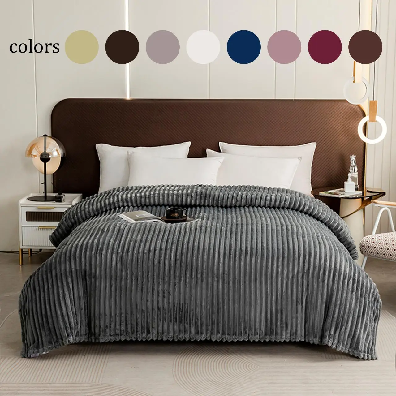 Solid Color Skin-friendly Blanket, 1/2/3 Counts Soft Comfortable Warm Throw, Bedroom Refresh Decor for Bed Sofa Home Dormitory