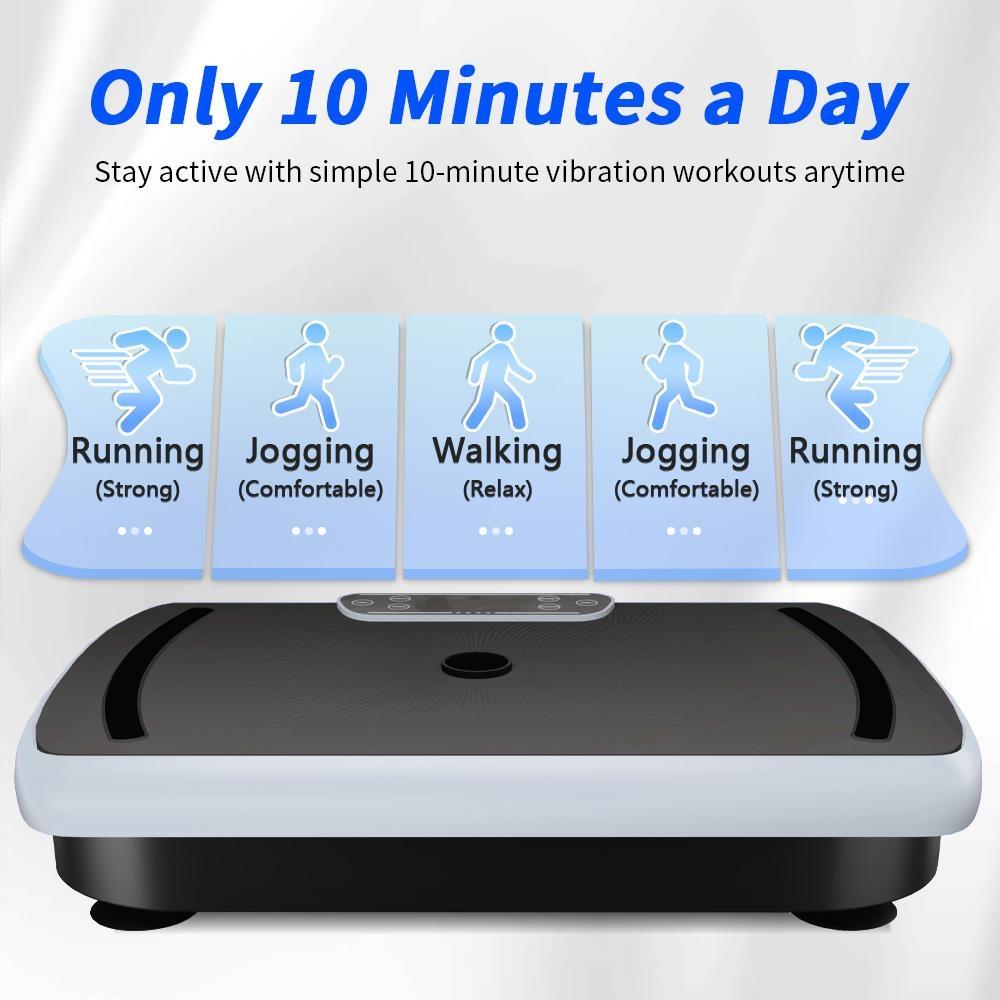HopHorse Vibratory Plate Machine Curve 400lb ,Exercise Equipment With Bluetooth ,Home Gym Kit Workout Equipment For Full Body ，Workout With LED Display And Remote Control