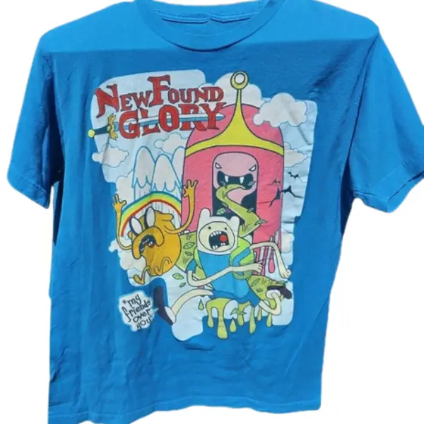 New Found Glory Adventure Time T-shirt - Vintage Graphic Tee – Unisex S-3XL – Menswear & Womenswear – Streetwear Tops – Casual Cotton Crewneck Shortsleeve T-shirt