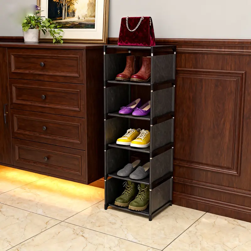 Versatile Multi-Tier Adjustable Shoe Rack, 4 to 8 Layers Shoe Storage Cabinet for Home, Dust-Proof Indoor Organizer, Shoe Racks Storage