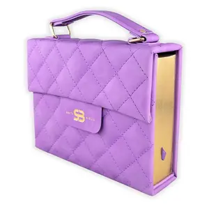Biblia Cartera - Purple Quilted Design with Gold Interior and Logo Detailing