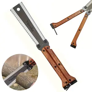 Vaseeka Portable Folding Saw—Wooden folding handle design, woodworking saw, multi-purpose hand saw, double-sided saw, woodworking trimming tool, suitable for cutting wood outdoors and in the garden, PVC pipes, branches, and other outdoor tasks