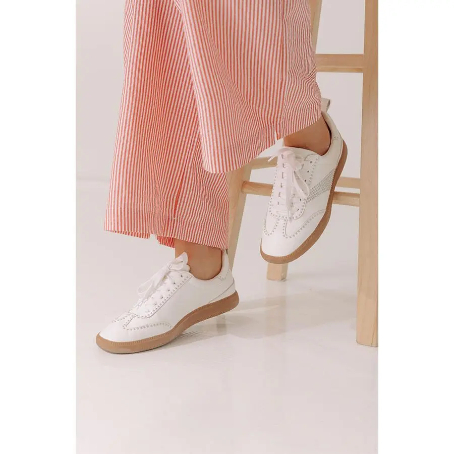 Wylder Faux Leather Studded Sneaker in White