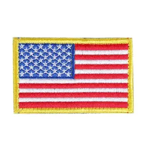 USA Flag 2" x 3" Logo Embroidered Iron-on sew on patch