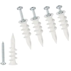 Self Drilling Drywall Plastic Anchors with Screws, Expansion Screws 100 count (50 Pairs)