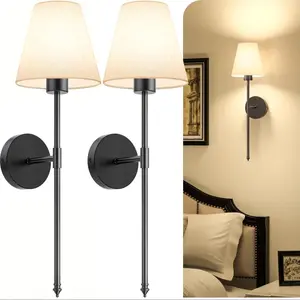 Black Paste-On Wall Light , Decorative Wall Light, Decorative Wall Lamp, RGB Rechargeable Bulb, Wireless Installation, Powered by 2000mAh Battery, Dimmable Ideal for TV Walls, Galleries, Bedrooms, Living Rooms, and Interior Decor