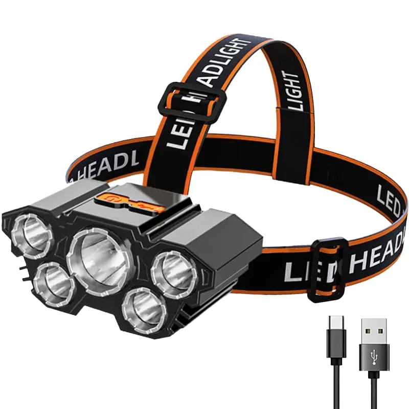 High-lumen headlamp with 4 lighting modes, ultra-bright outdoor waterproof headlamp, suitable for camping, hiking, cycling, can be used as a helmet light.