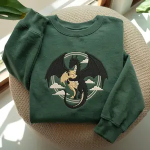 Dragon Embroidered Sweatshirt, Fantasy Book Reader Sweatshirt, Fourth Wing Sweater, Basgiath War College Shirt, Dragon Book Lover Sweatshirt