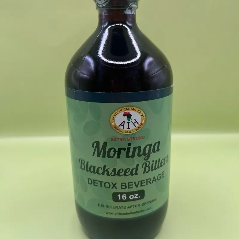 Moringa & Black Seed Bitters Tonic Herbal Beverage - Detox Beverage, 16 oz, Herbal Supplement, Rehydrating Beverage - Healthcare