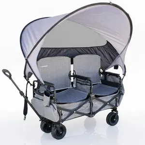 Lawn Chariot, Foldable Wagon with Storage and Adult Seats