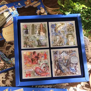 100 Sheets Decorative Sticker Gift Box, Waterproof Pet Material with Rich Themes for Diy Art and Craft, Crafts Kit, World Creation Series Accessories, Crafting Kit, Waterproof Durable Sticker, Waterproof Stickers