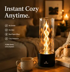 This Tiny Fire Lamp Makes Any Room Feel Cozy-Soft Glow • Real Flame Effect • No Smoke