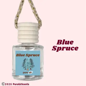 Blue Spruce Pure Air Scented Air Freshener Oil Diffuser - Hangable Glass Woody Design - Lasts 60+ Days - Fragrance Oil Diffuser