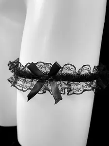 Elastic Lace Garter Belt, Bow Leg Ring, Women's Fashion Elegant Decoration, Mesh Ribbon Thigh Ring, Elegance, Stylish and Comfortable
