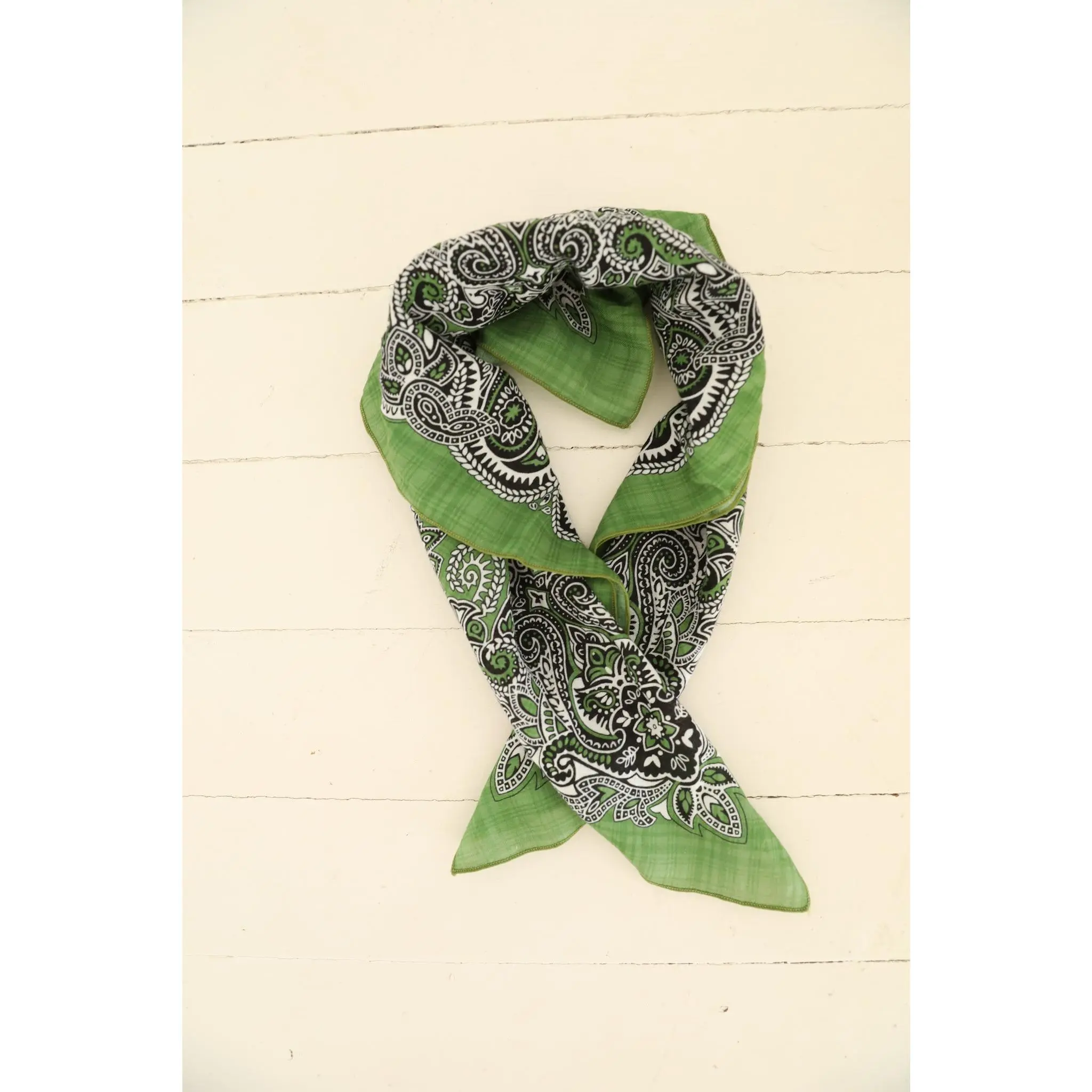 Rae: Western Scarves in Cotton Cashew Green