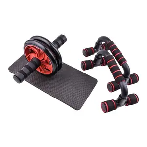 Home Gym Equipment w/ Wheels Roller Machine, Push-up Bar, Jump Rope & more