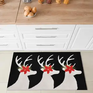 Lush Decor FRONTPORCH Indoor/Outdoor Hand Tufted Durable Area Rug - Contemporary Lodge Animal Decorative  (Reindeer)